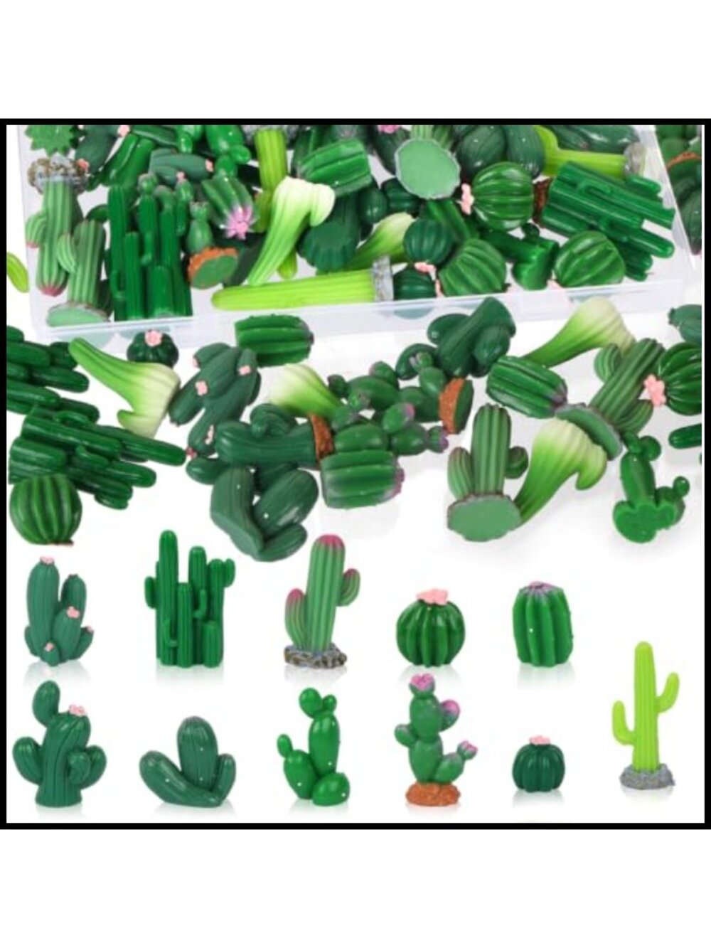 Mini Cactus Figurines Resin DIY Dollhouse Fairy Garden Craft Accessories